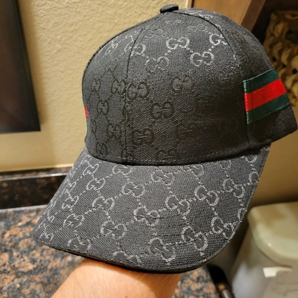 Gucci Black Monogram Baseball Cap - Picture 10 of 11